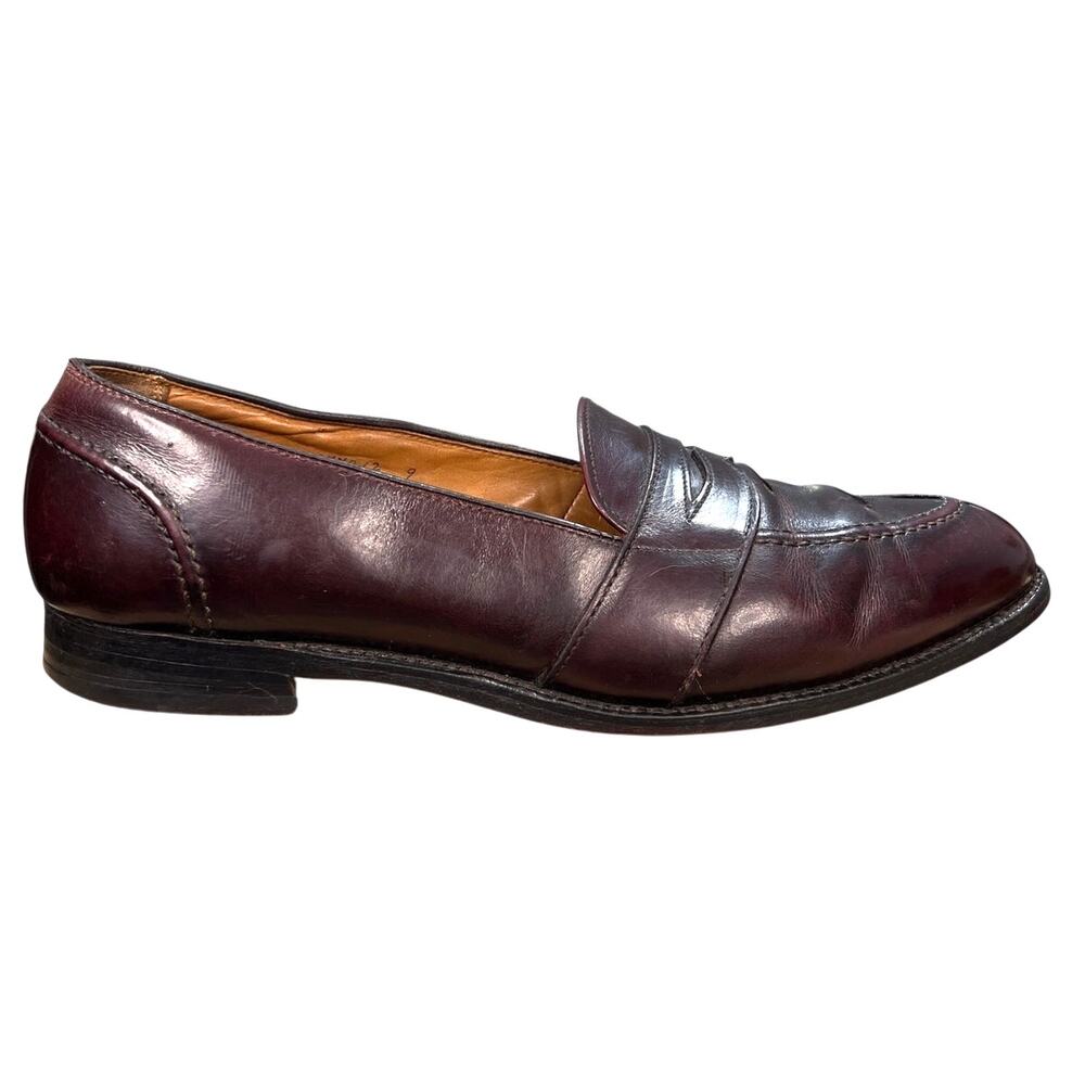 Vintage Alden 683 Burgundy Leather Full Strap Penny Loafers 11.5 C